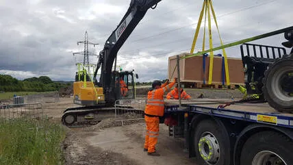 Lead coffin safely lifted and boxed